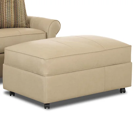 Large Rectangular Storage Ottoman with Casters